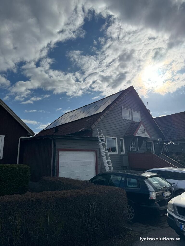Solceller på villatak